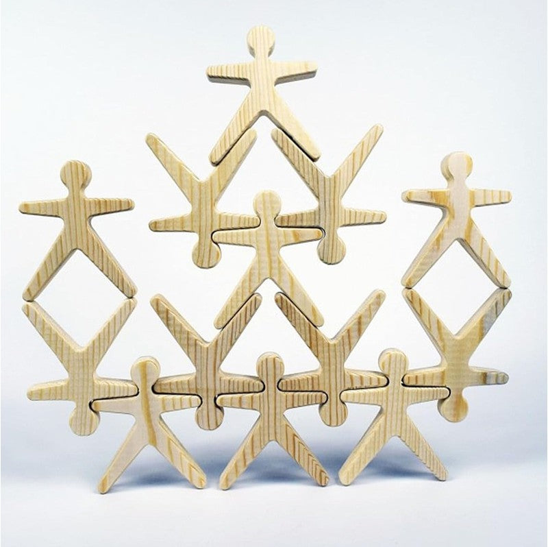 Balancing Stacking Toy Human Shapes Wooden Blocks (Set of 32 pieces)