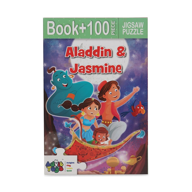 Aladdin & Jasmine - Jigsaw puzzle (100 Piece + 32 Pages illustrated story book)