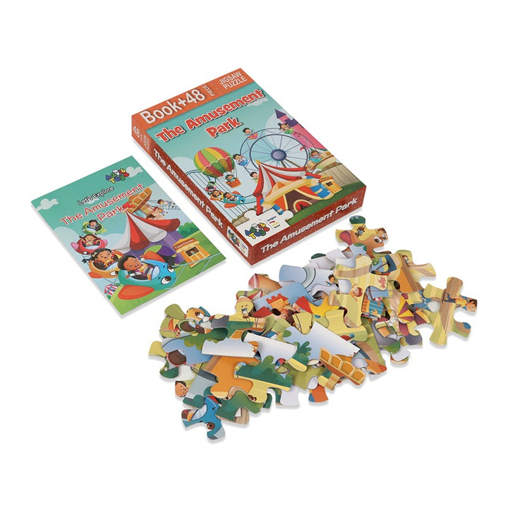 The Amusement Park - Jigsaw Puzzle (48 Piece + Educational Fun Fact Book Inside)