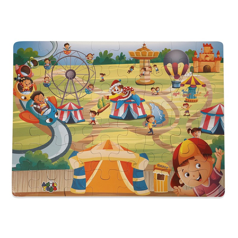 The Amusement Park - Jigsaw Puzzle (48 Piece + Educational Fun Fact Book Inside)