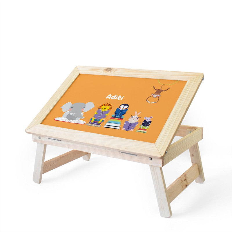 Personalised Wooden Foldable Desk with a Canvas Cotton Handle (COD Not Available)