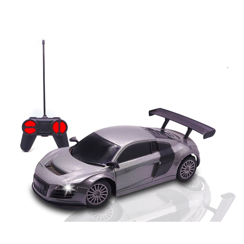 Rechargeable High Speed Remote Control Mini Car Resembling Audi with Lithium Battery for Kids (Scale 1:24) - Grey