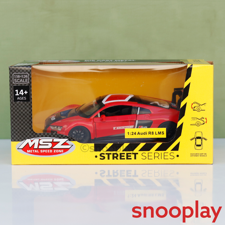 Metal Speed Zone Original Audi R8 LMS Licensed Diecast Car with Openable Parts | 1:24 Scale (14 Years till Grown Ups)