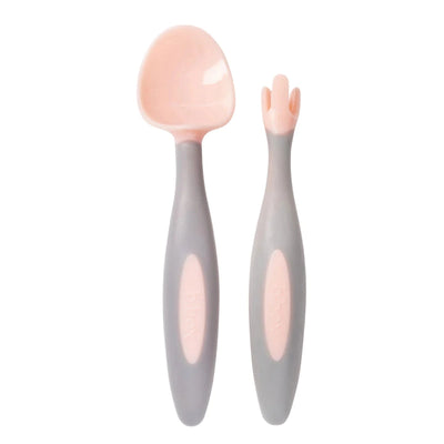 Toddler Fork & Spoon Cutlery Set Tutti Fruiti Light Pink