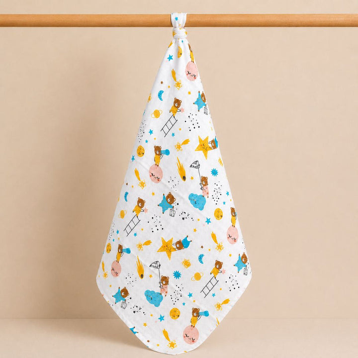 Zikku Set of 3 Baby Muslin Swaddle Wraps - 100% Cotton Multpurpose Baby Blanket