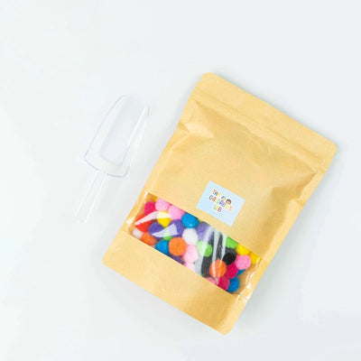 DIY Pompom Sensory Activity Bin for Kids | Pack of 250 Pompoms | 1-3 Years