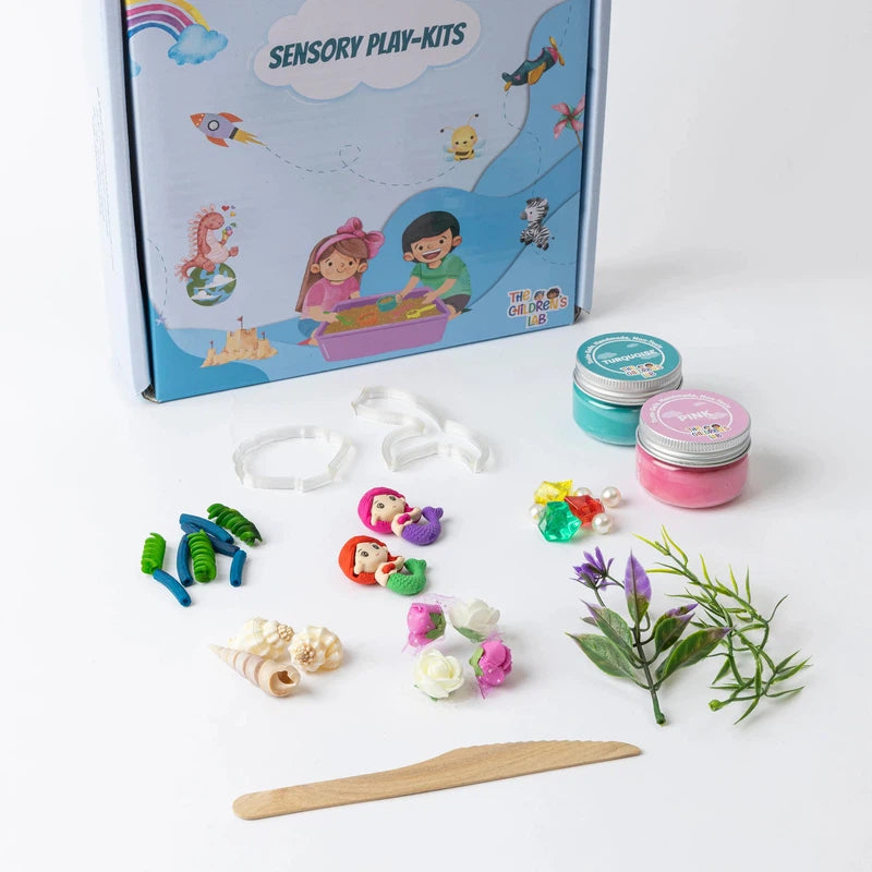 Mermaid Dough Activity Kit | Mini Playdough Activity with Jewels and Mermaid Dolls | Clay Kit | 2 to 7 Years