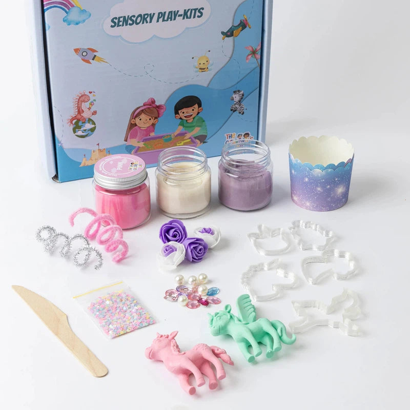 Unicorn Clay Activity Kit | Pastel Playdough Activity Kit | 2 to 6 Years