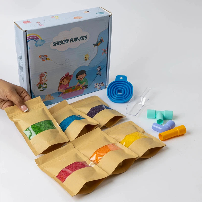 Sensory Rainbow Rice Mini Kit for Toddlers/Kids | 6 Packs of Coloured Rice | 1 to 5 Years