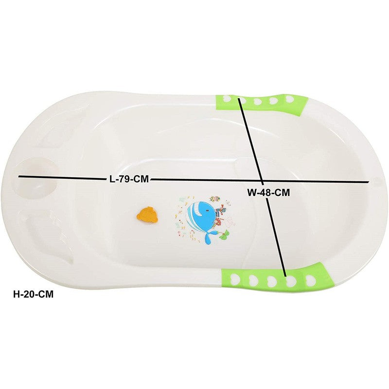 Plastic Bath Tub with Toddler Sling Seat (0-2 Years) | Green