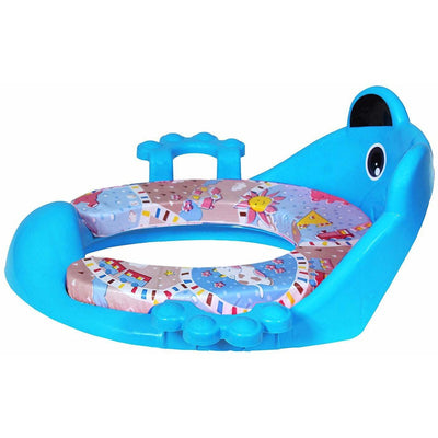 Toilet Trainer Soft Cushion Baby Potty Seat with Handle And Back Support (Blue)