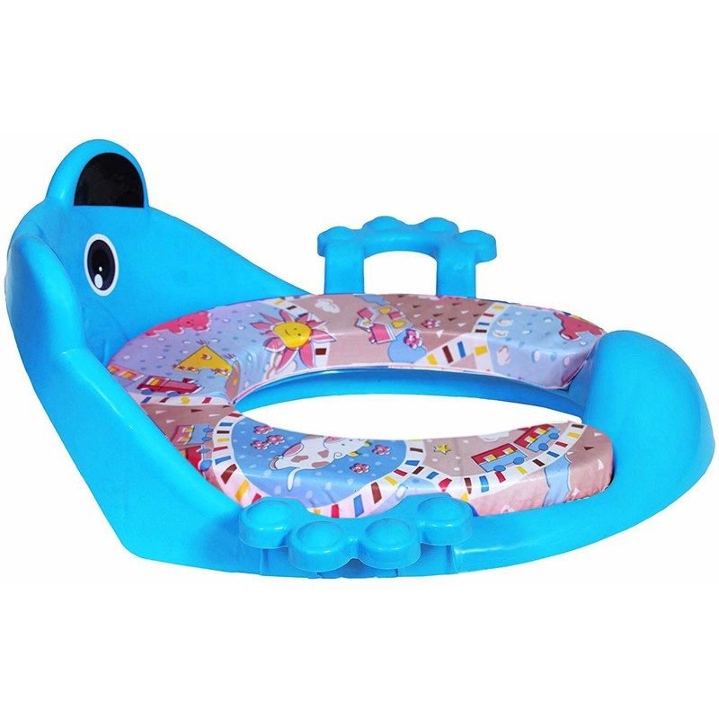 Toilet Trainer Soft Cushion Baby Potty Seat with Handle And Back Support (Blue)