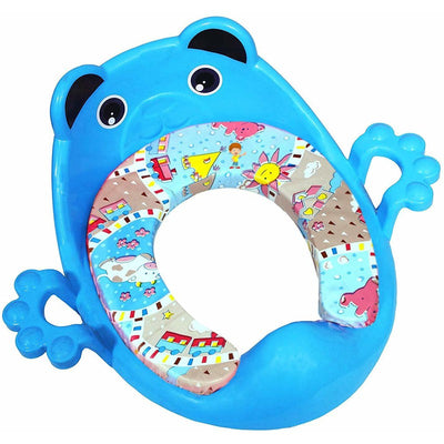 Toilet Trainer Soft Cushion Baby Potty Seat with Handle And Back Support (Blue)