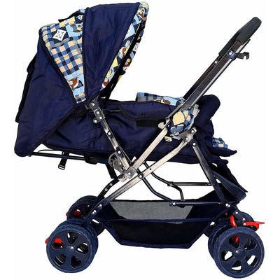 Baby Twin Stroller Pram (Black, Blue)