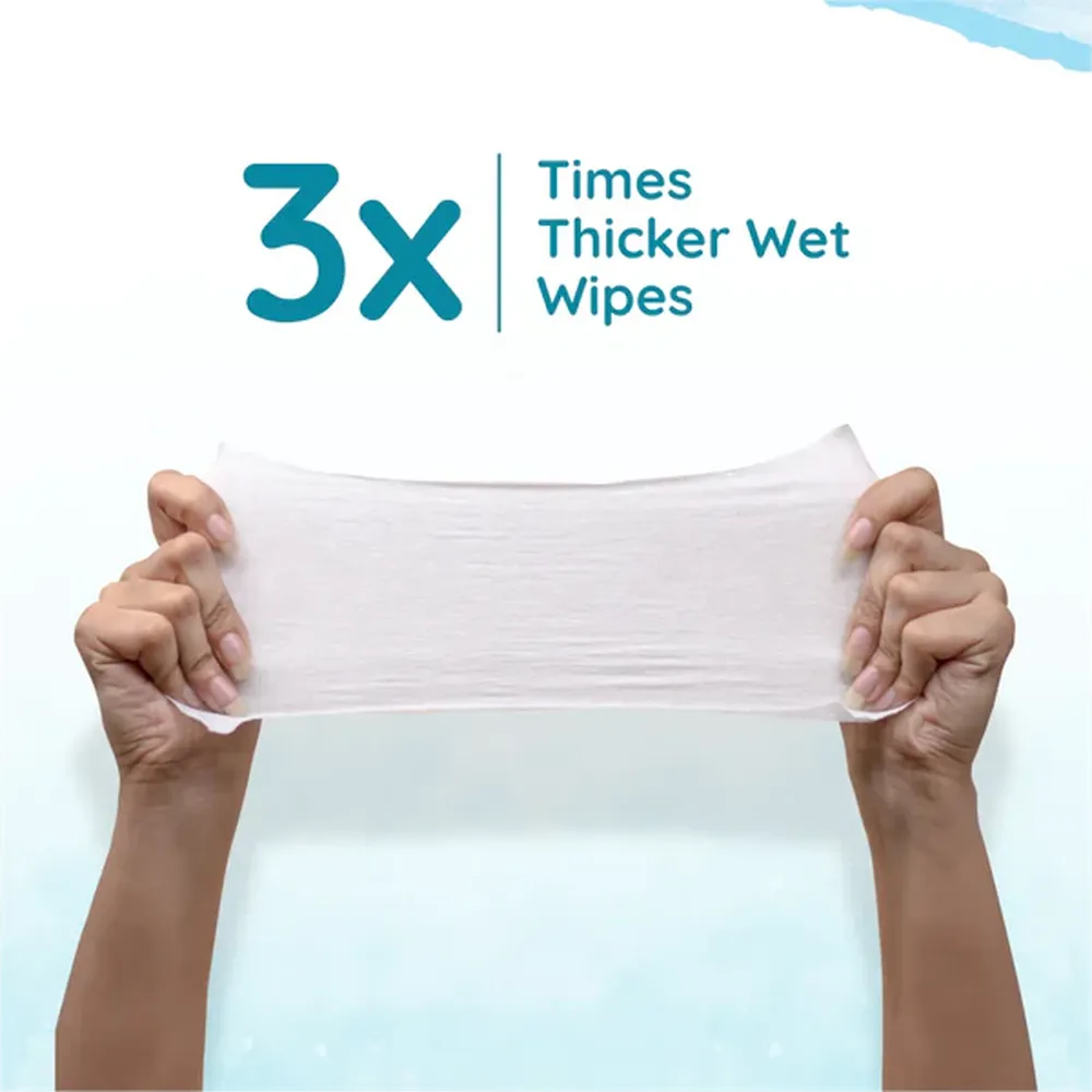 Mother Sparsh 99% Pure Water Unscented Baby Wipes | Extra Gentle | Extra Thick | Pack of 2 (72 Pieces each)
