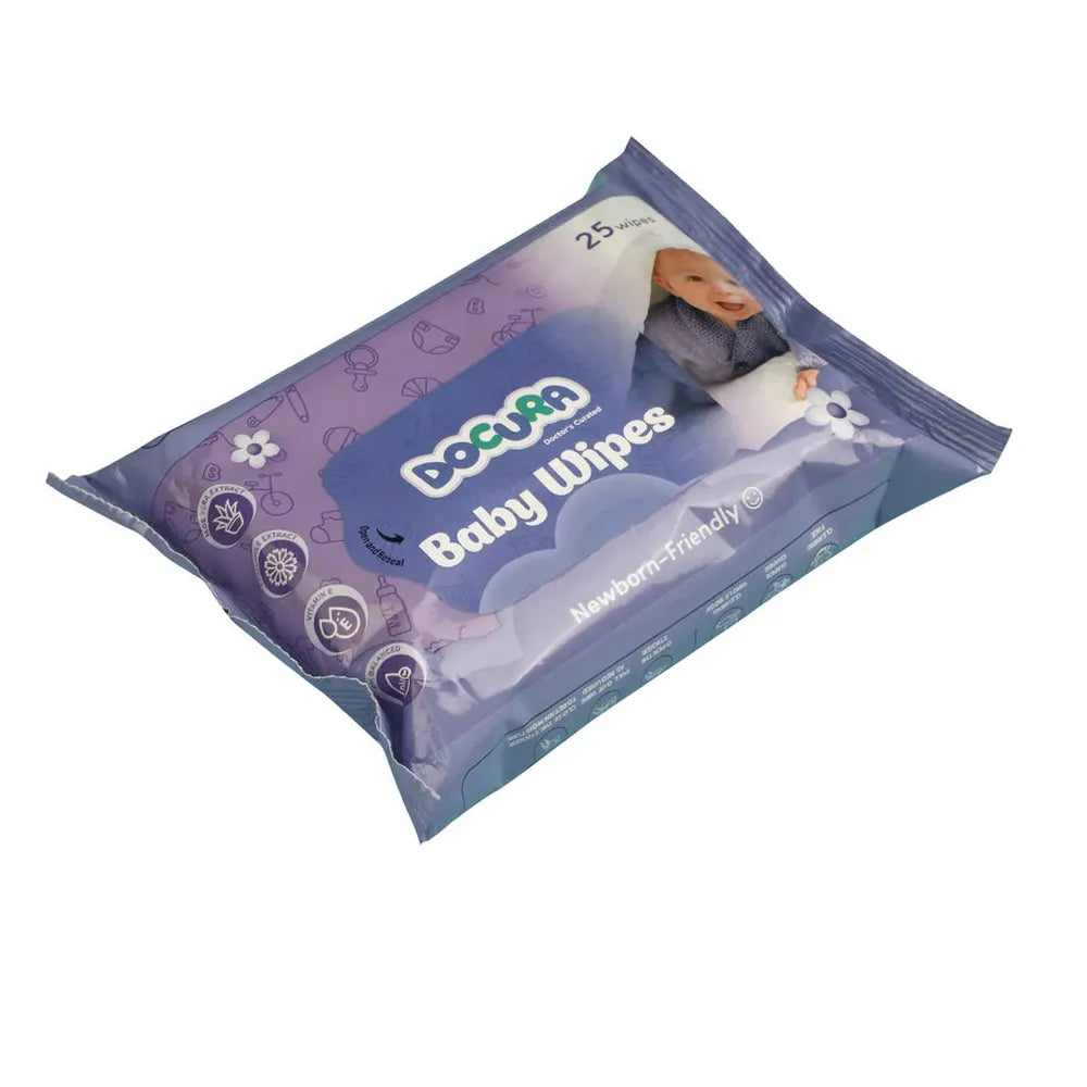 Docura Baby Wipes - 25 Wipes | Newborn-Friendly
