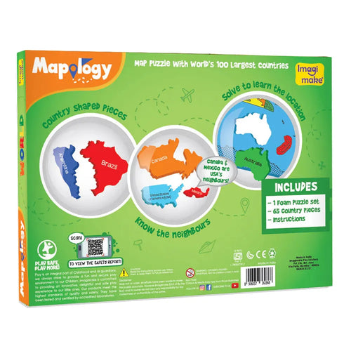 Imagimake Mapology World Map & Its Countries Shaped Puzzle | 68 Pieces