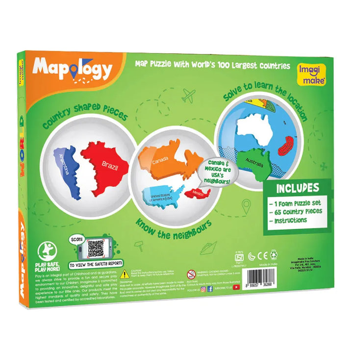 Imagimake Mapology World Map & Its Countries Shaped Puzzle | 68 Pieces