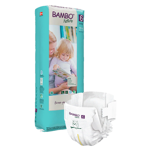 Bambo Nature (6-XXL) Diapers | 40 Diapers | 16+ Kg | 35+ lbs