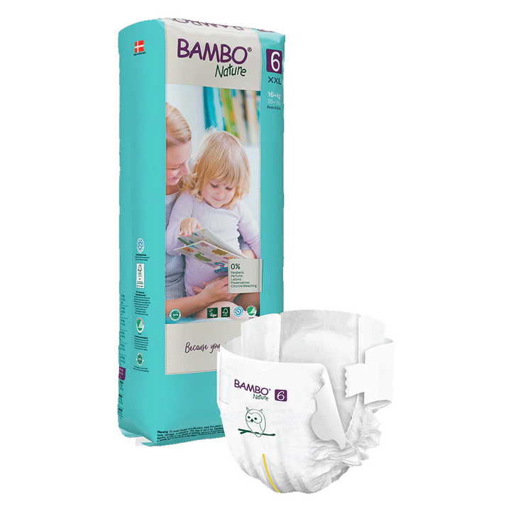 Bambo Nature (6-XXL) Diapers | 40 Diapers | 16+ Kg | 35+ lbs