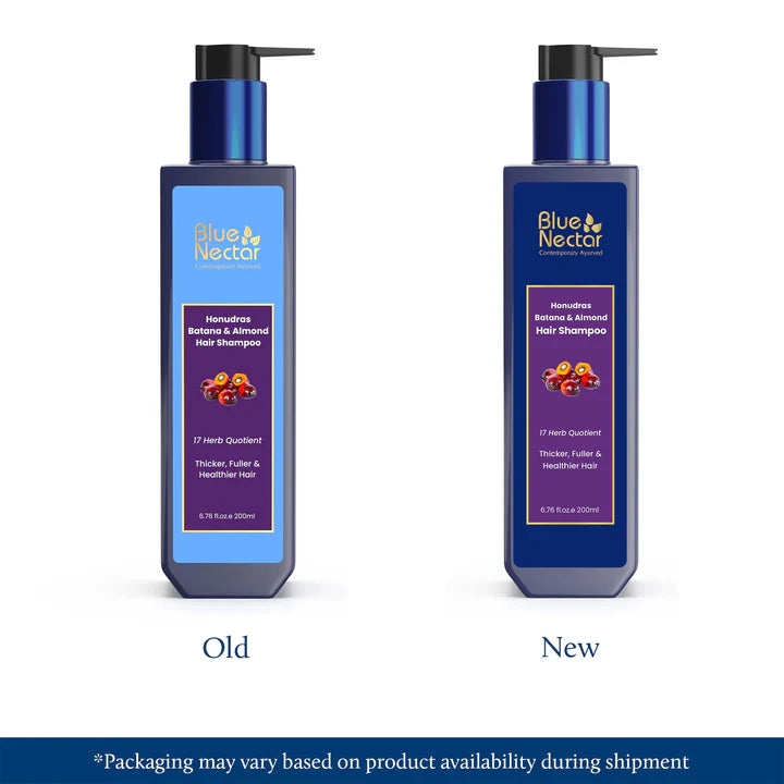 Blue Nectar Batana & Almond Hair Shampoo for Hair Growth (17 Herbs) - 200ml