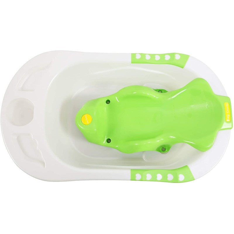 Plastic Bath Tub with Toddler Sling Seat (0-2 Years) | Green