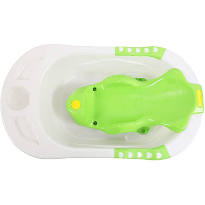 Plastic Bath Tub with Toddler Sling Seat (Green)