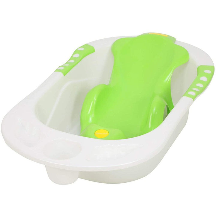 Plastic Bath Tub with Toddler Sling Seat (0-2 Years) | Green