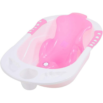 Plastic Bath Tub with Toddler Sling Seat (Pink)