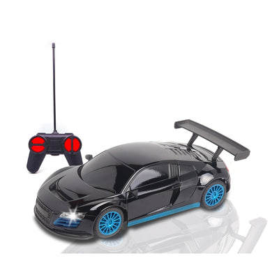 Rechargeable High Speed Remote Control Mini Car Resembling Audi with Lithium Battery for Kids (Scale 1:24) - Black