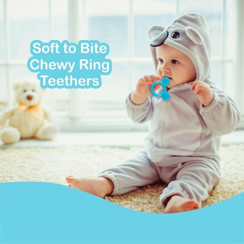 Infant Soft Silicone Bristles Teether (100% BPA Free) (Bristles - Blue)