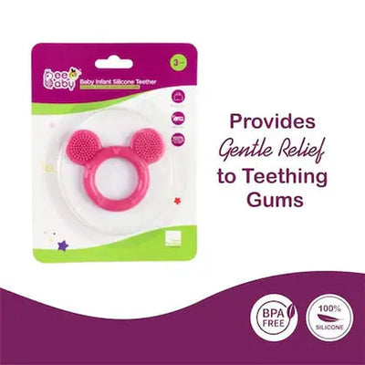Bristles - Pink Infant Soft Silicone Bristles Teether (100% BPA Free)