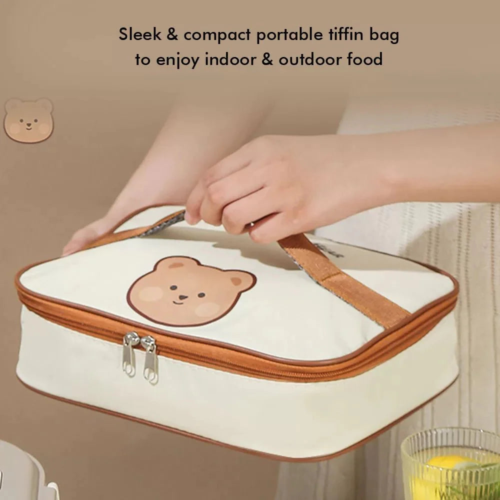 Dear Little Bear Stainless Steel Lunch Box /Tiffin with Matching