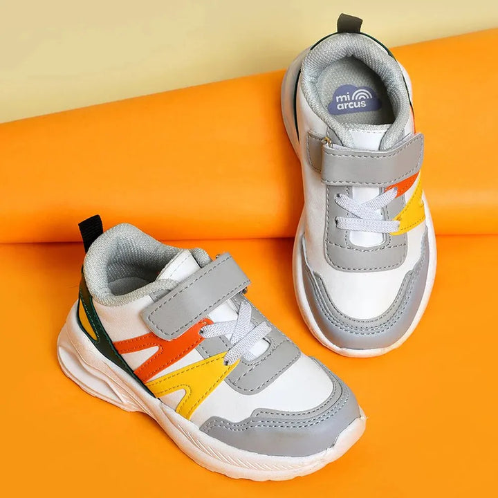 Mi Arcus Unisex PU Leather Shoes - Velcro Strap, Elastic Laces & Peva Sole