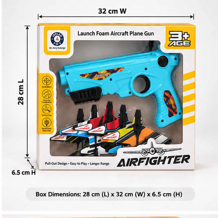 Chanak Foam Aircraft Plane Launcher Blaster with 5 Foam Planes - Blue