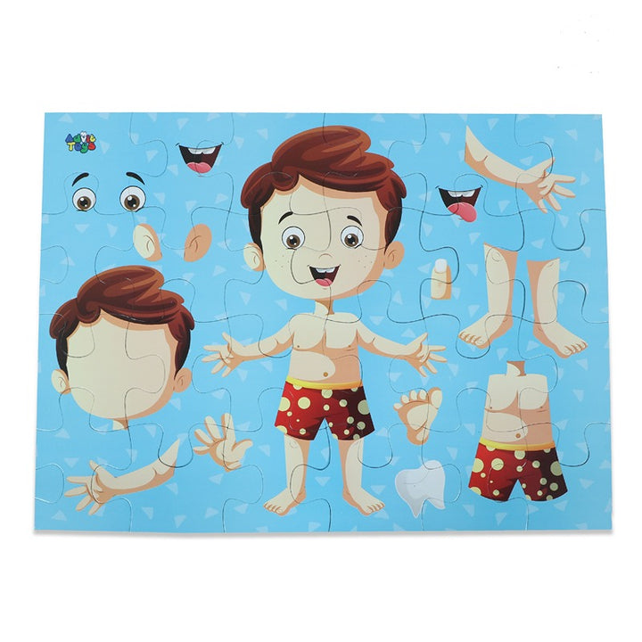 Body Parts - Jigsaw Puzzle (24 Piece + Educational Fun Fact Book Inside)