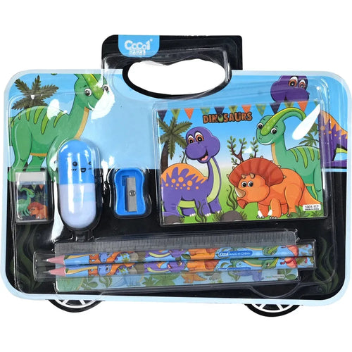 Stationery Set for Kids | Pencil, Eraser, Scale, Rollable Pen Case & Writing Book | School Stationery Gift Set- 6 Pieces