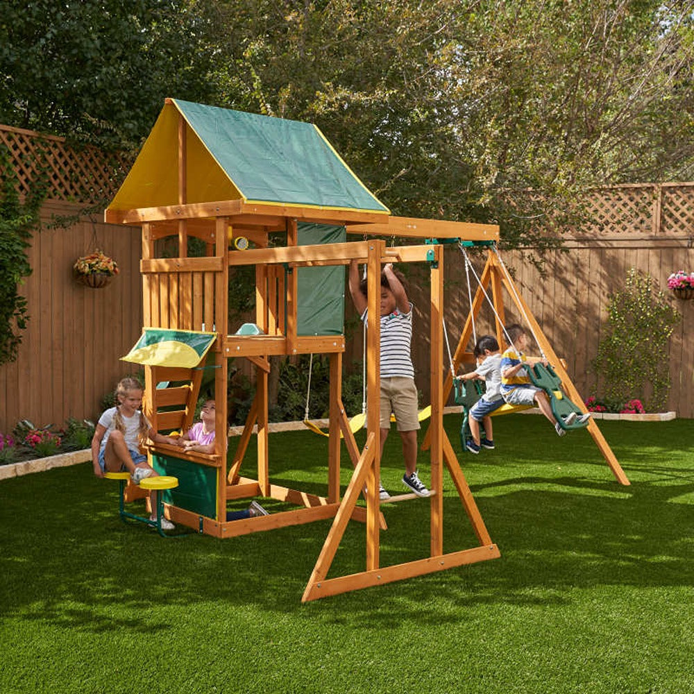 Brookridge Slides and Swing Wooden Playset (COD not Available)