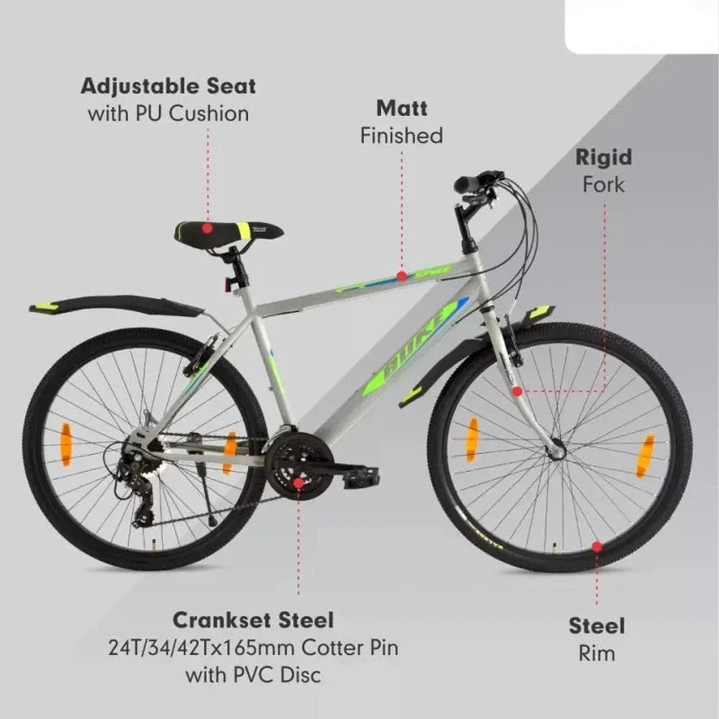 Spike 26T with 21 Speed Gear Bicycle (Grey Matt) | (COD not Available)