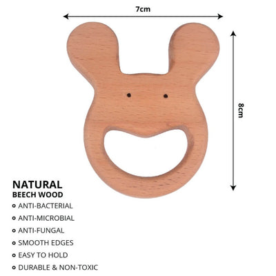 Bumpy Rides Natural Wooden Teethers (Bunny & Horse Theme)