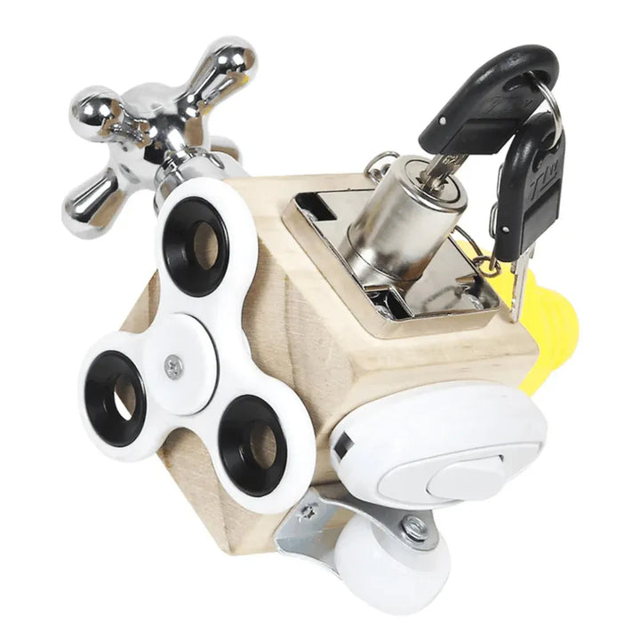 Kidology Busy Cube Wooden Activity Fidget Toy