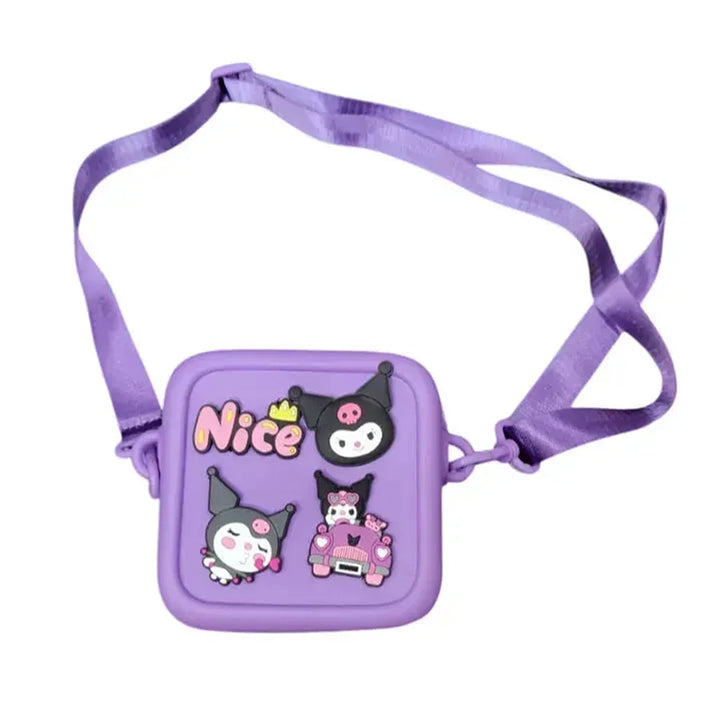 Dual Strap Sling/Hand Bag with Cartoon Charms (4-8 Years) | Assorted Colors
