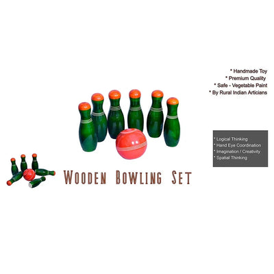 Small Wooden Bowling Set