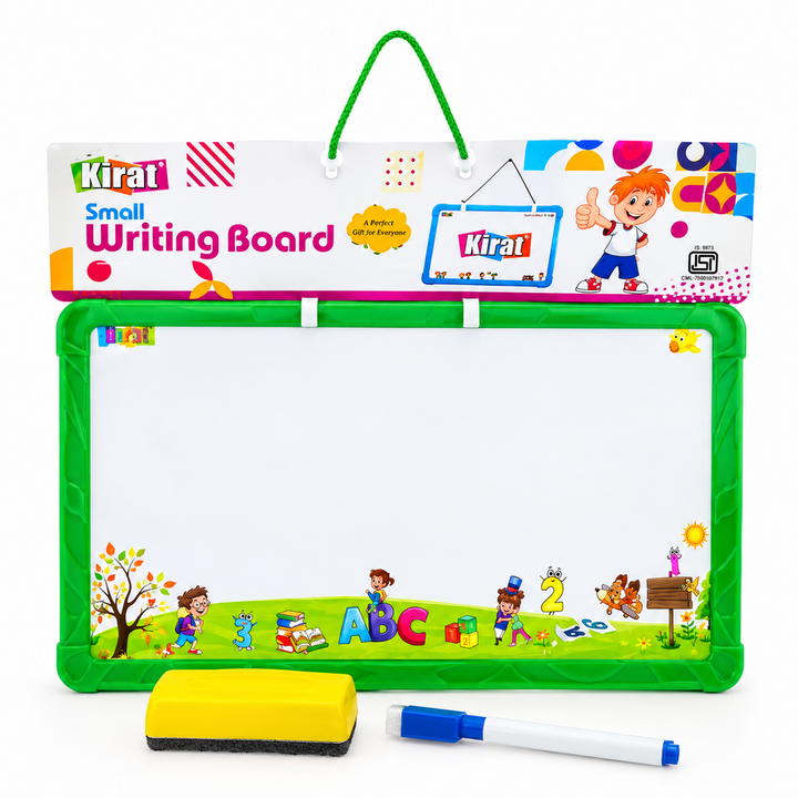 Kirat Small Writing Board for Kids | Reusable Whiteboard with Marker & Eraser