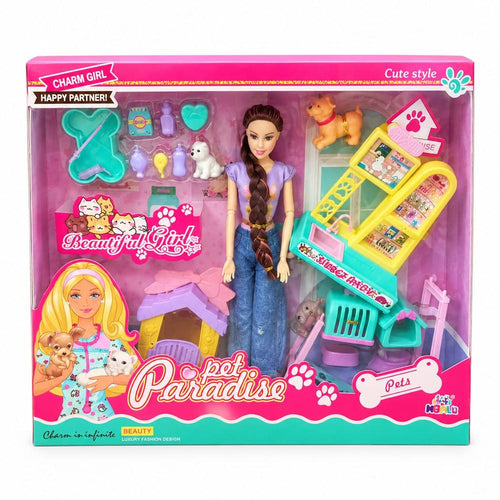 Manku Pet Paradise Doll & Pet Care Playset | Doll, Pet Accessories Pretend Play Set