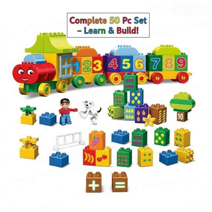 FunBlast 50 Pieces Train Building Blocks Vehicle Toy