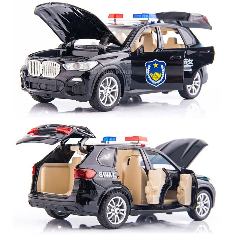 Resembling 1:32 Alloy Metal Pull Back Die-Cast Car Police (Multicolor)