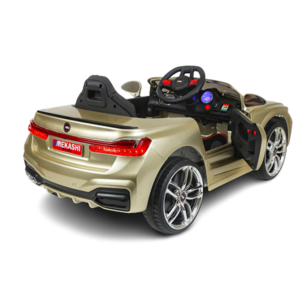 Ride-on | Battery Operated Car with LED Headlights & Rearlights (Gold) | MKS_003(D) | COD not Available