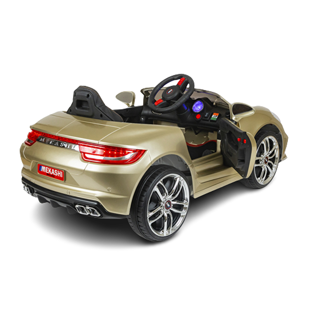 Ride-on Battery Operated Car with LED Headlights & Rear Lights (Gold) | MKS_002(D) | COD not Available