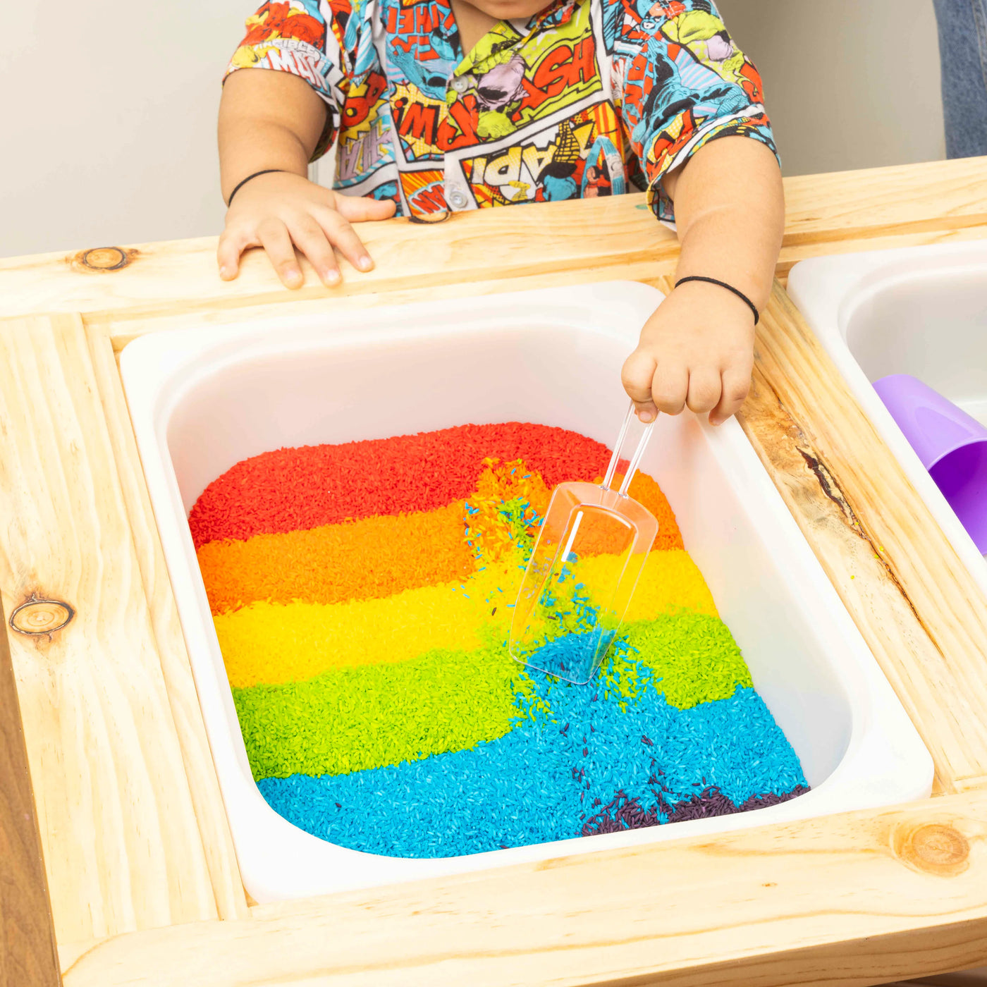 Sensory Rainbow Rice Mini Kit for Toddlers/Kids | 6 Packs of Coloured Rice | 1 to 5 Years